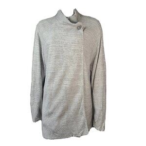 Princess Knitwear Cardigan Womens Plus Sz 1 Stephanie Schuster Gray Long Sleeve